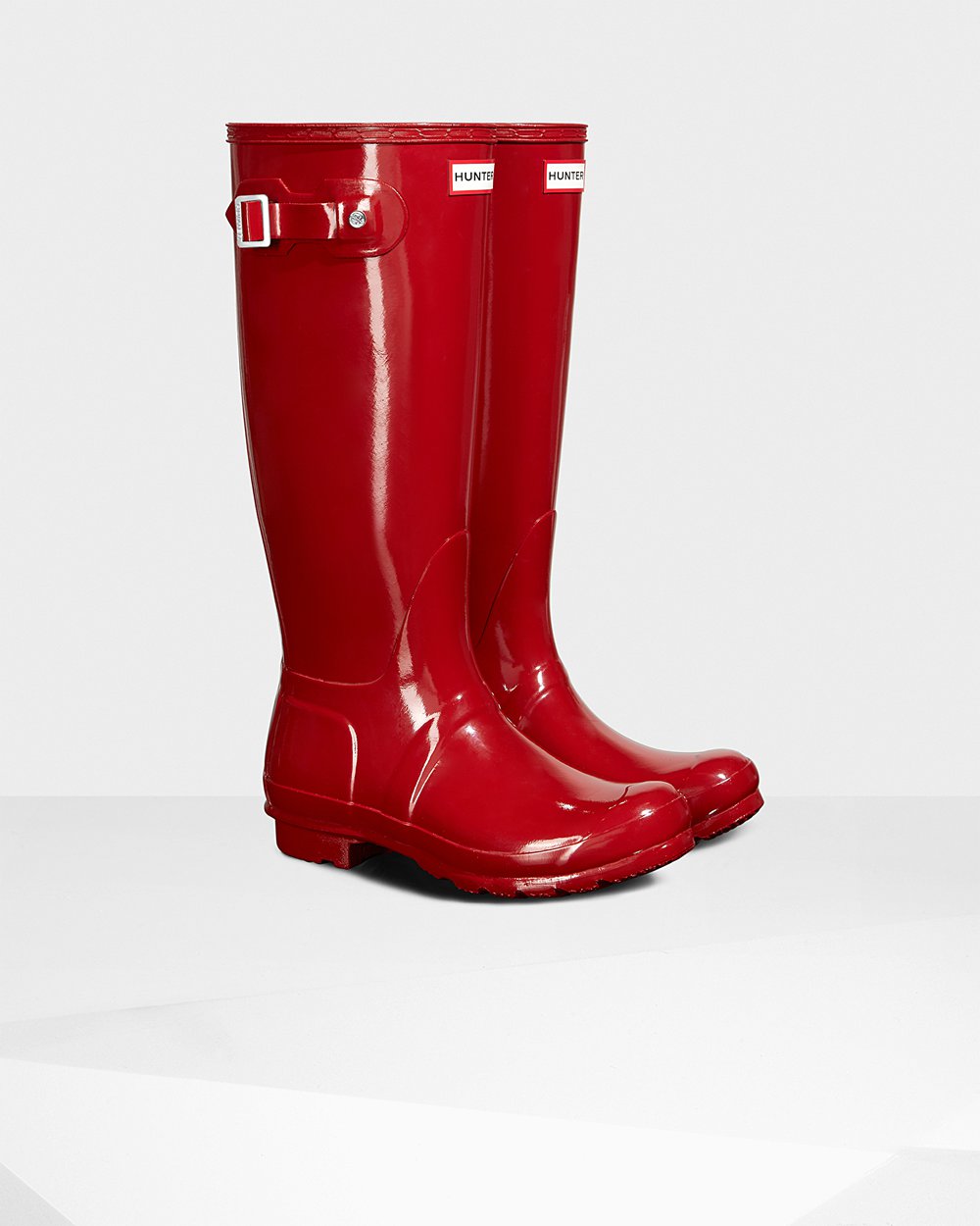 Galochas Altas Hunter Feminina Vermelhas - Original Gloss - 67VNCZFUK